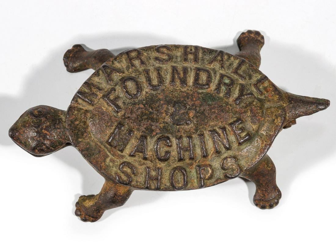 IRON TURTLE 'MARSHALL FOUNDRY' MATCH SAFE C. 1900 (1 of 7)