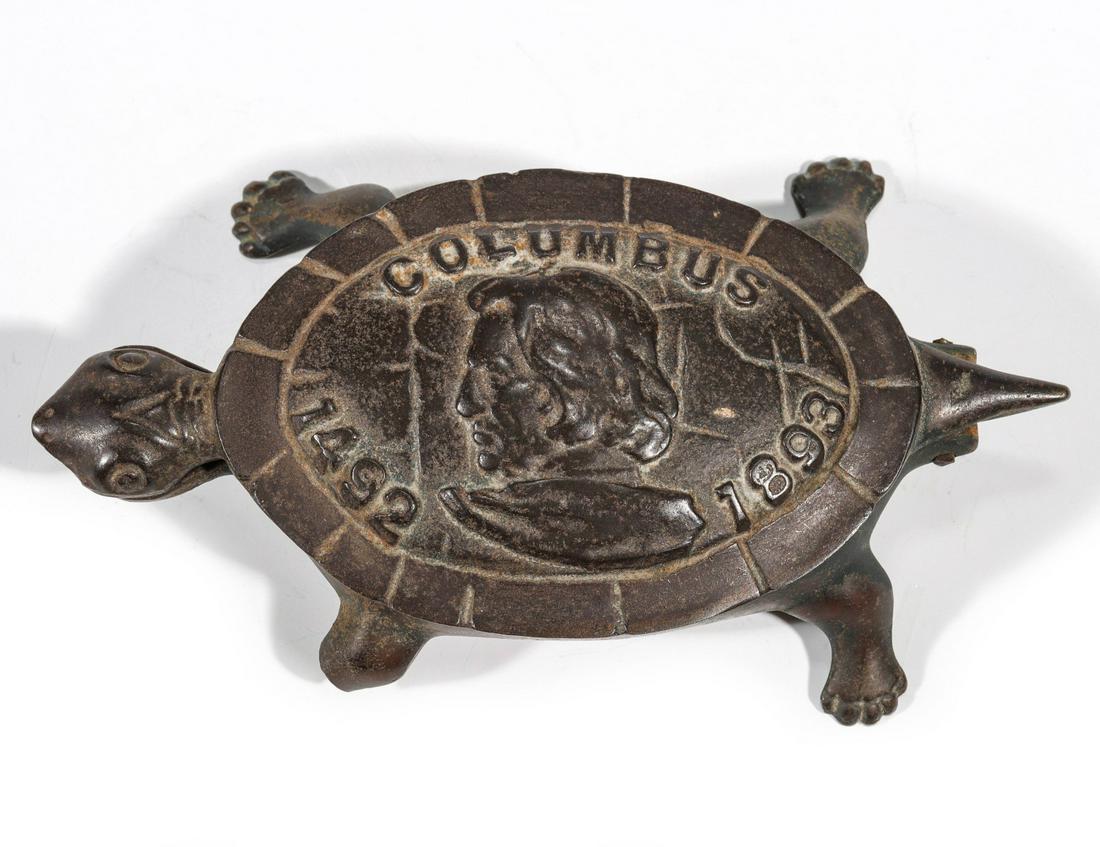 COLUMBUS IRON TURTLE MATCH SAFE STRIKER C. 1900 (1 of 8)