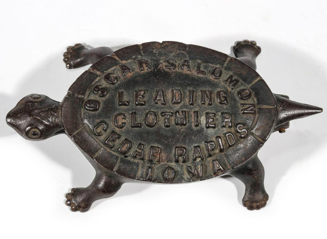 IRON TURTLE 'SALOMON CLOTHIER' MATCH SAFE C. 1900 (1 of 7)
