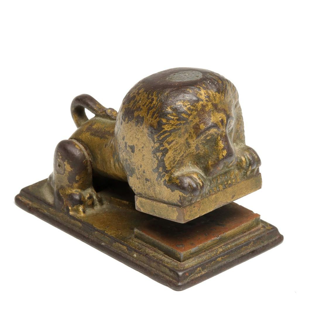 A FIGURAL LION IRON SEAL CIRCA 1890 (1 of 7)