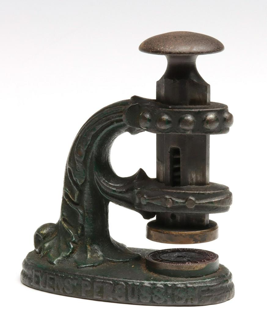 EVENS' PERCUSSION CAST IRON MASONIC SEAL C. 1880 (1 of 7)
