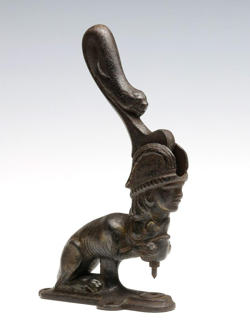 A 19TH C. CAST IRON SPHINX FIGURAL RIVET PRESS (1 of 6)