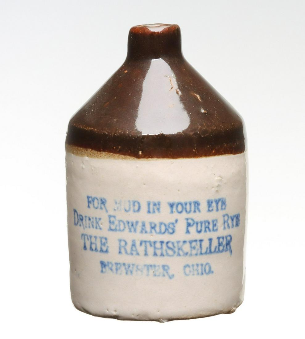 EDWARD'S PURE RYE BREWSTER OHIO STONEWARE MINI JUG (1 of 9)