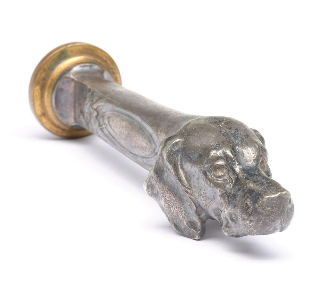A SILVER PLATED DOG HEAD WAX SEAL 1890-1910 (1 of 13)