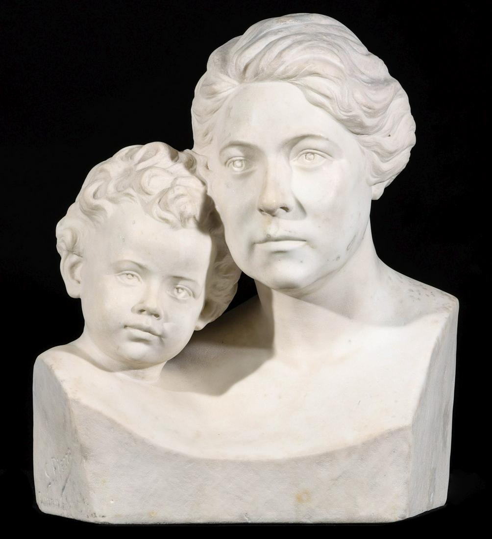 AN ITALIAN MARBLE BUST PORTRAIT SCULPTURE SIGNED PIAZZA (1 of 13)