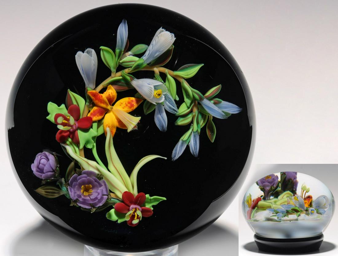A STRIKING LAMPWORK PAPERWEIGHT SIGNED MAYAUEL WARD (1 of 13)