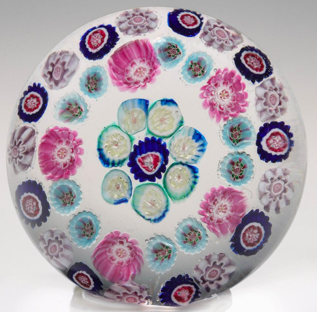 AN ANTIQUE CLICHY MINIATURE PAPERWEIGHT WITH MILLEFIORI (1 of 11)