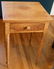 16: 19TH C. CHERRY STAND TABLE WITH FIGURED MAPLE LEGS