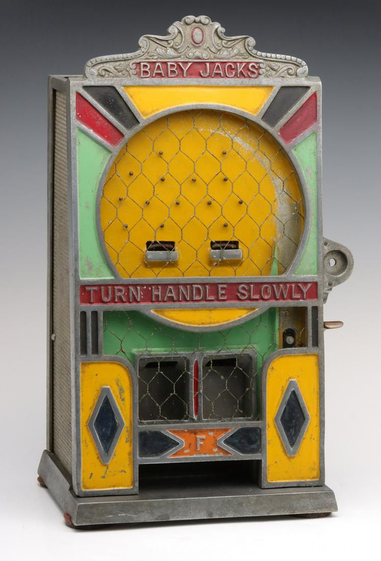 A 1930s 'BABY JACKS' 1 CENT COIN FLIP TRADE STIMULATOR (1 of 18)