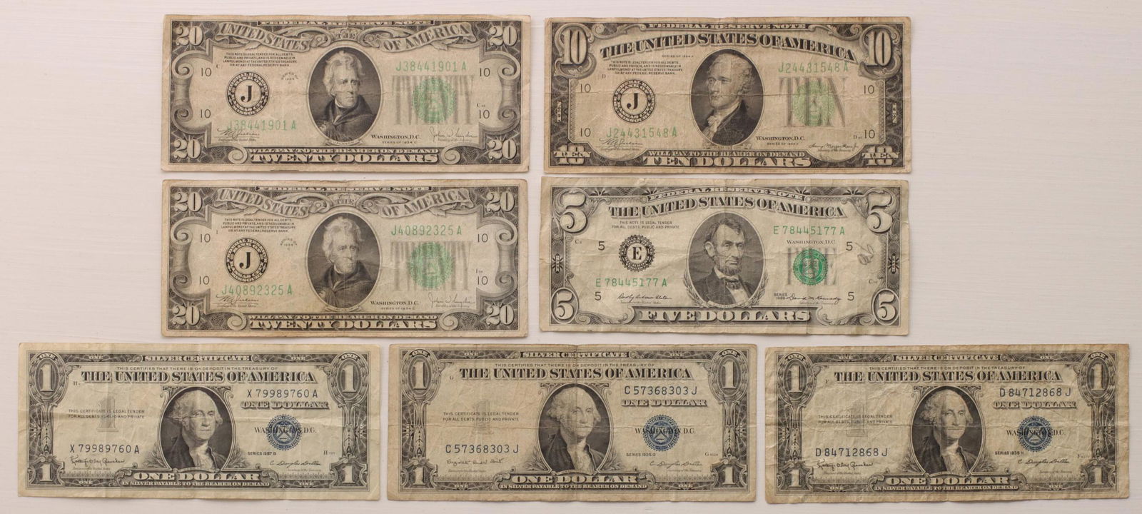 U.S. FEDERAL RESERVE NOTES, SILVER CERTIFICATE CURRENCY (1 of 20)