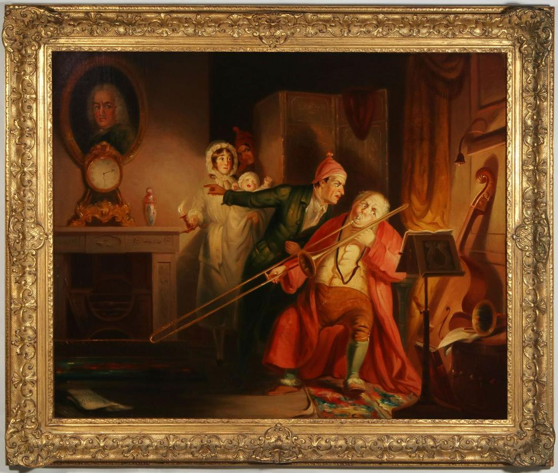 THE MUSICAL BORE PAINTING ATTR ROBERT BUSS (1804-1875) (1 of 9)