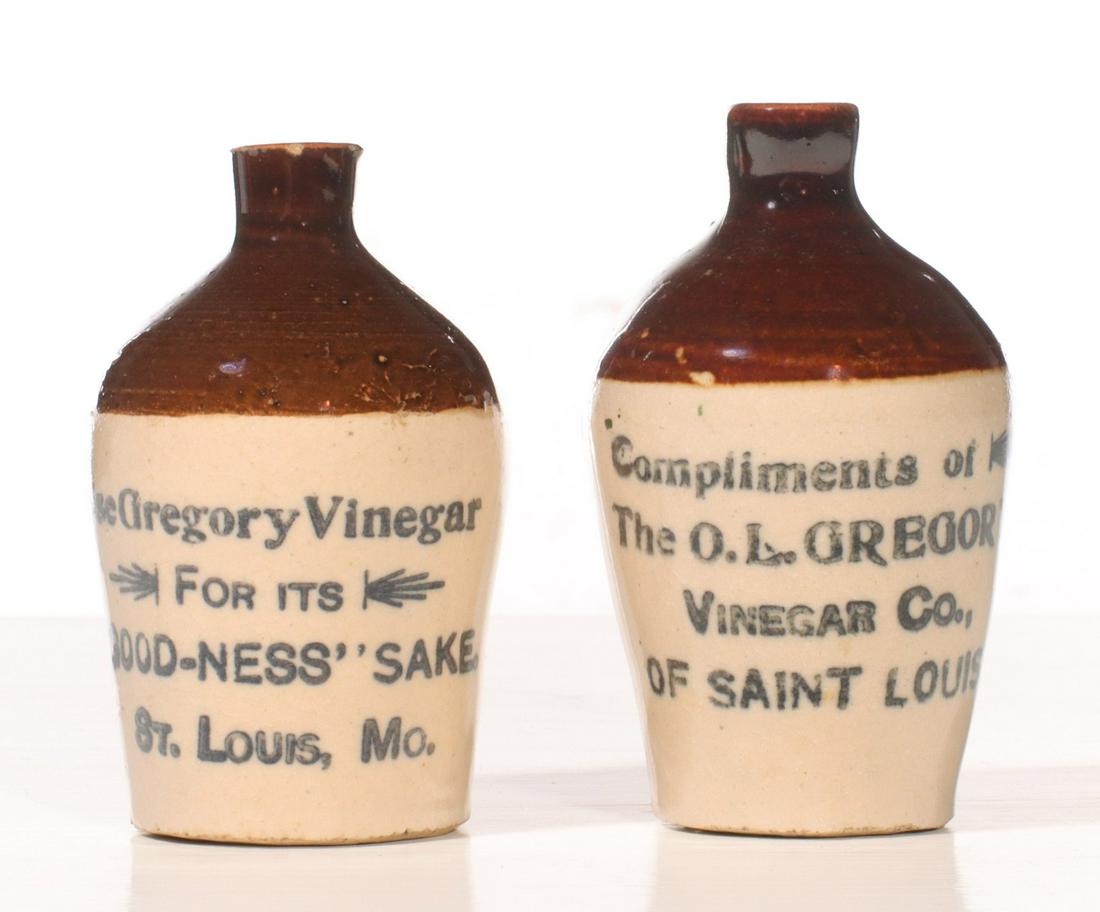 ST. LOUIS, MISSOURI VINEGAR STONEWARE MINI JUGS (1 of 8)