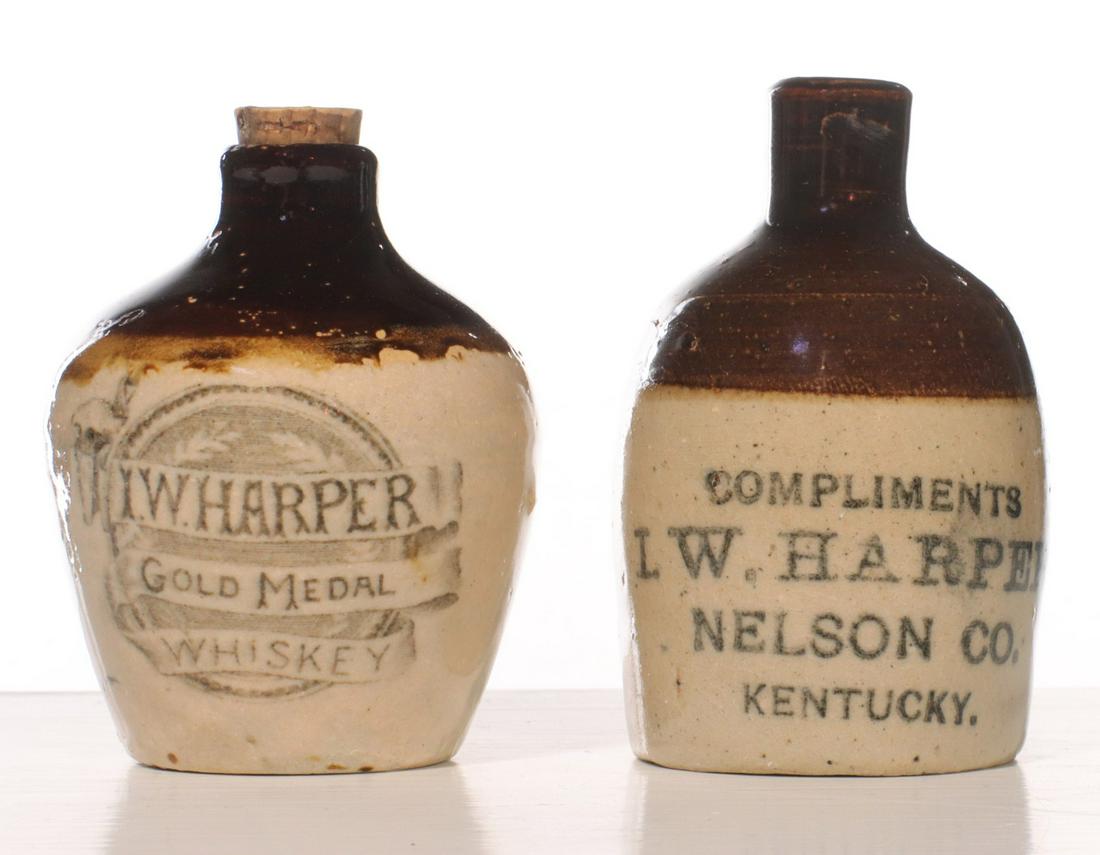 I..W. HARPER KENTUCKY WHISKEY STONEWARE MINI JUGS (1 of 9)