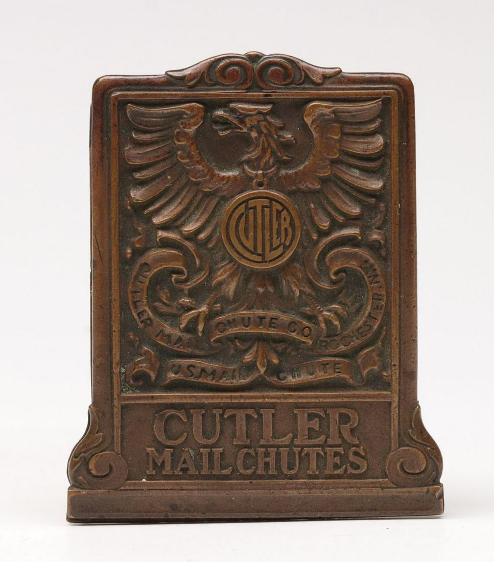 A BRONZE BILL CLIP FOR CUTLER MAIL CHUTES C. 1920 (1 of 7)