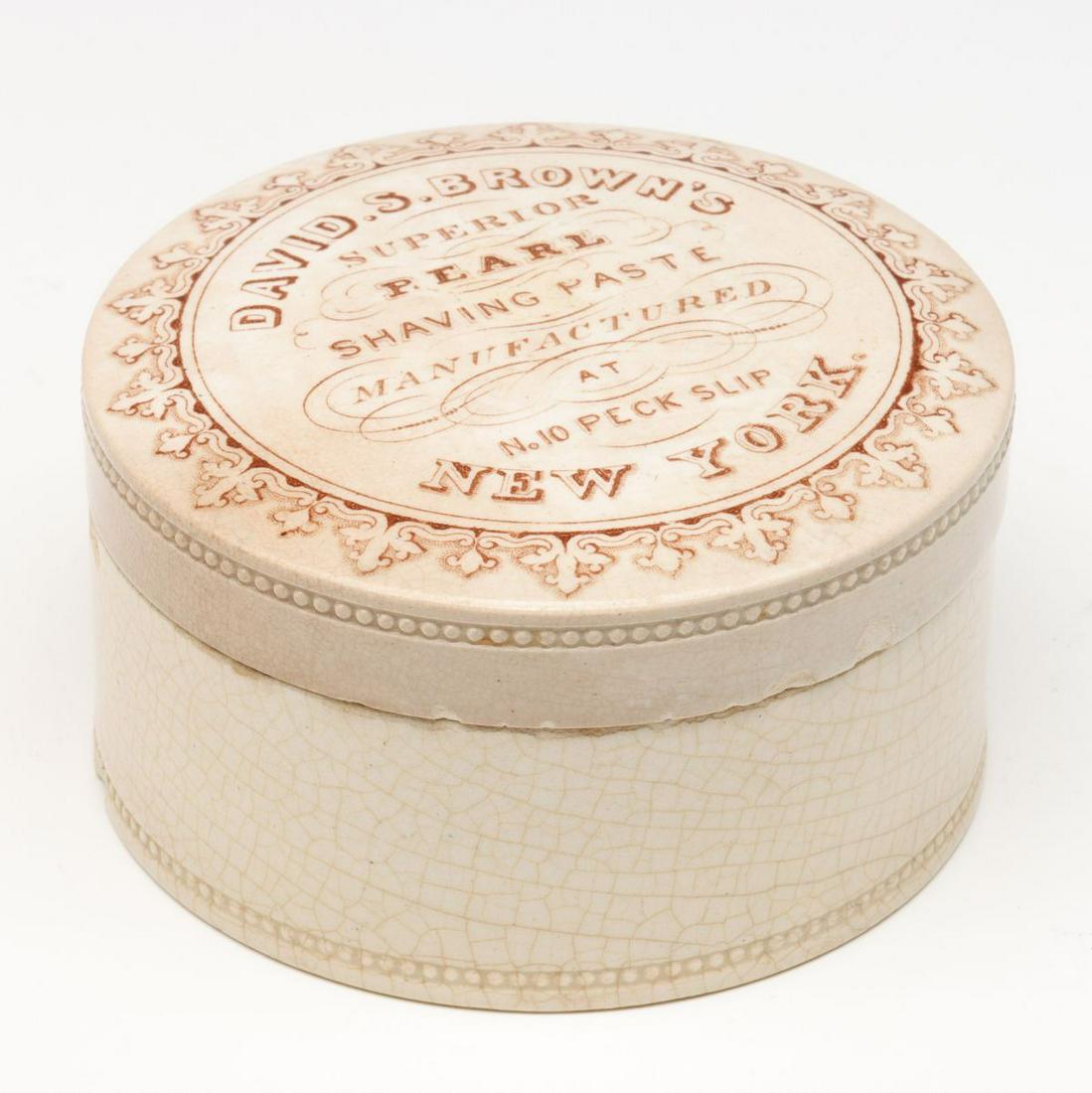 DAVID BROWN'S 19TH C.SHAVE PASTE STAFFORDSHIRE POT (1 of 12)