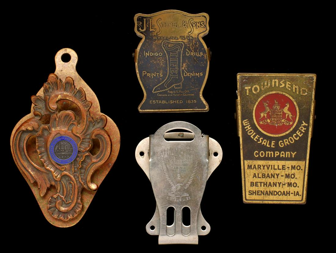 FOUR BRASS AND OTHER 1920s ADVERTISING BILL CLIPS (1 of 10)