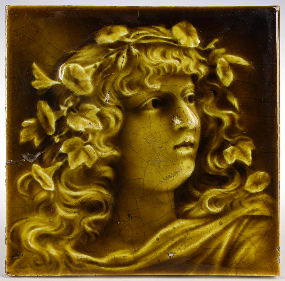 A TRENT VICTORIAN ART POTTERY TILE (1 of 3)