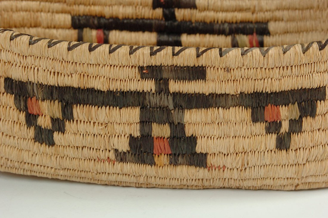 SKOKOMISH BOAT SHAPE BASKET WITH THUNDERBIRDS - 4