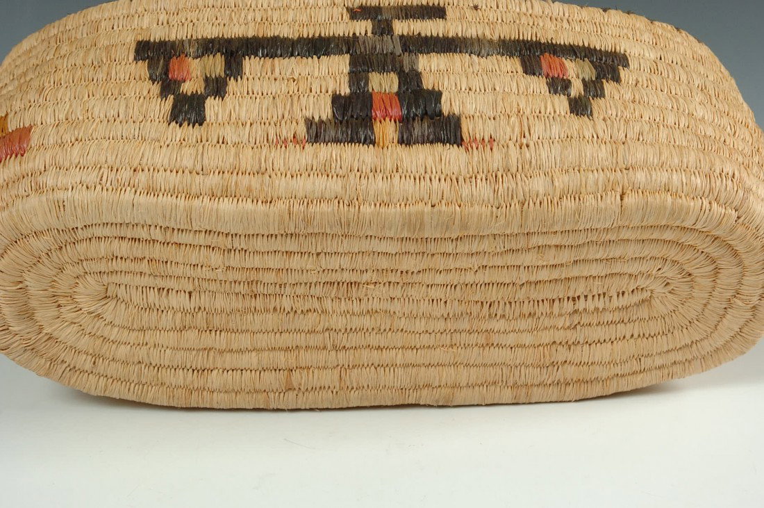 SKOKOMISH BOAT SHAPE BASKET WITH THUNDERBIRDS - 5