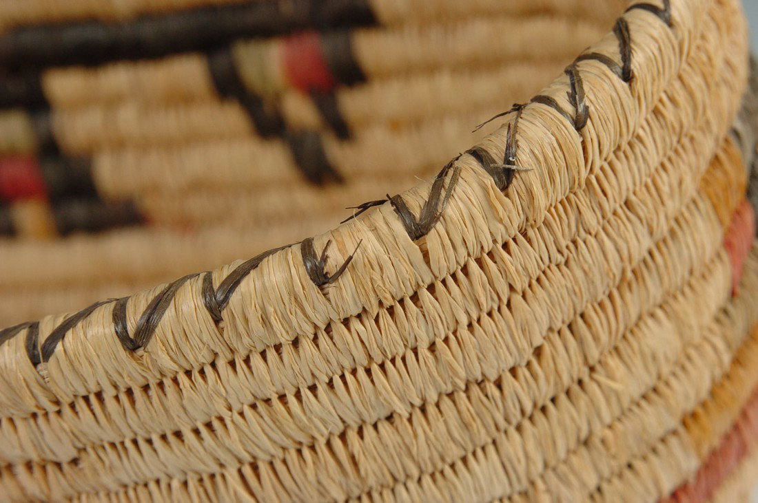 SKOKOMISH BOAT SHAPE BASKET WITH THUNDERBIRDS - 7