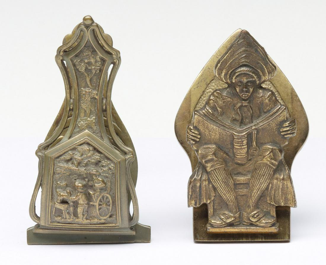 TWO JUDD-QUALITY FIGURAL ANTIQUE LETTER CLIPS (1 of 12)