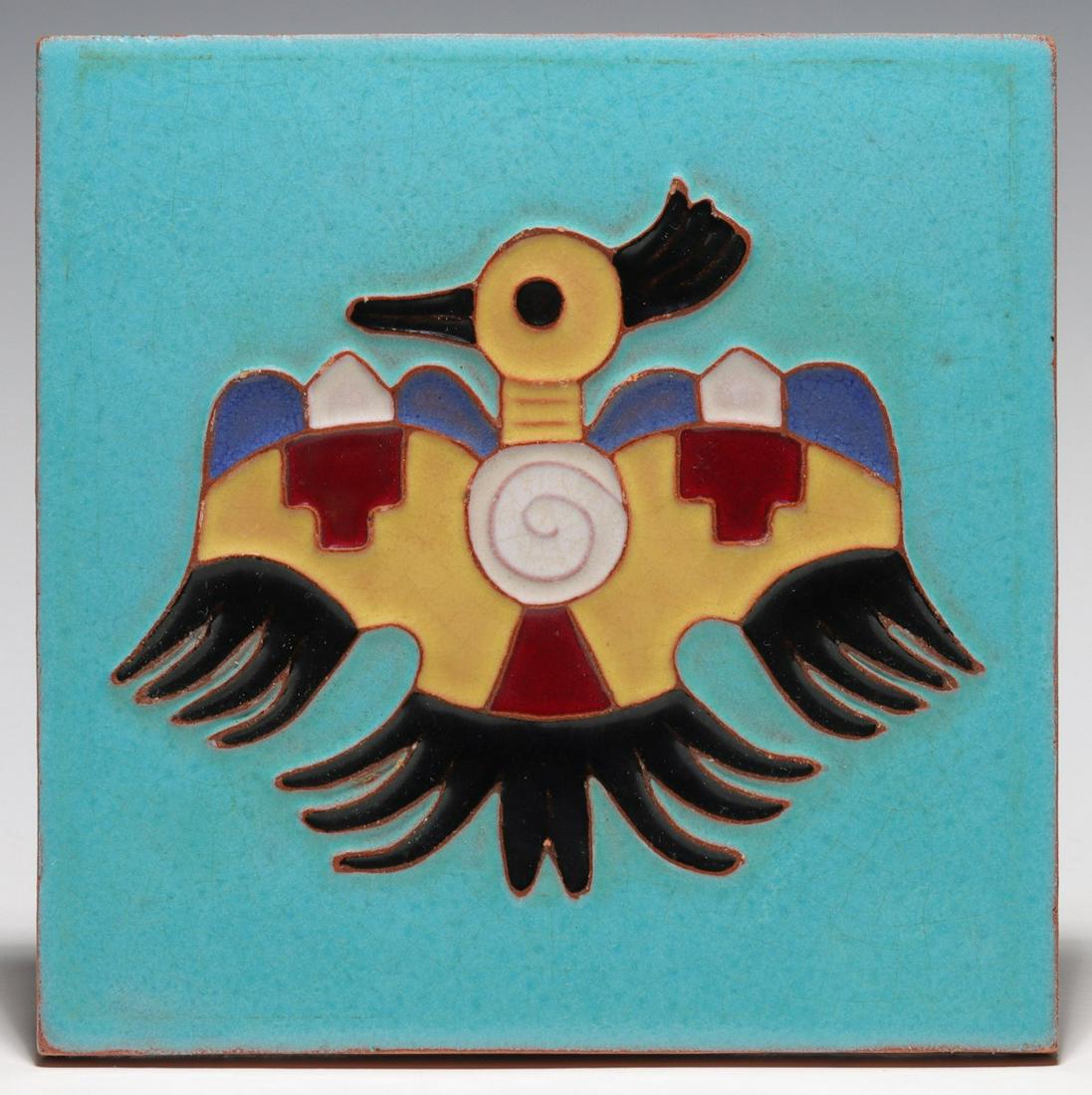 MID 20TH C. NATIVE AMERICAN THEME POTTERY TILE: We happily provide seamless in-house packing and shipping services on nearly everything we sell. Until further notice, we cannot offer international shipping in-house.