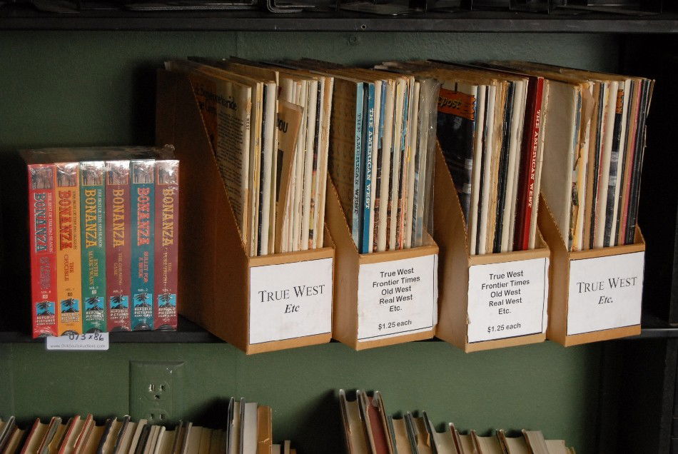 LOT OF 6 VHS TAPES AND 80 MAGAZINES: LOT OF 6 BONANZA VHS TAPES AND 80 MAGAZINES INCLUDING TRUE WEST, FRONTIER TIMES, OLD WEST, ETC.