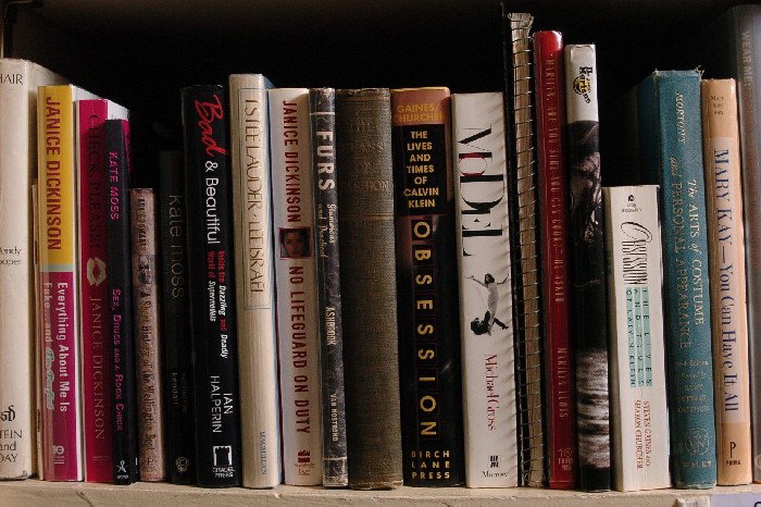 LOT OF 34 BOOKS ON FASHION: LOT OF 34 BOOKS ON FASHION INCLUDING KATE MOSS, ESTEE LAUDER, AND MORE