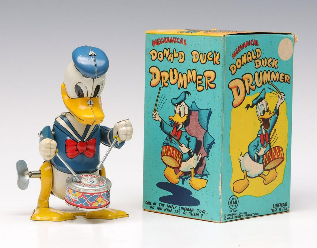 DONALD DUCK DRUMMER TIN WIND-UP TOY IN ORIG BOX (1 of 14)