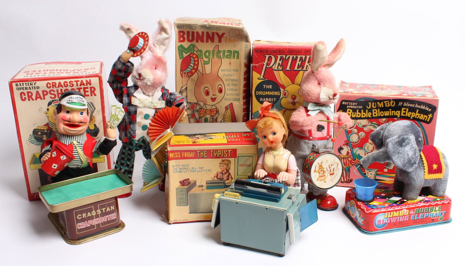 A COLLECTION OF BATTERY OPERATED TOYS IN ORIG BOX: Each toy is intact and in its original box with a clean battery compartment free from any sign of use. Without proof of exemption,, be aware that internet sales tax applies to all Internet transaction