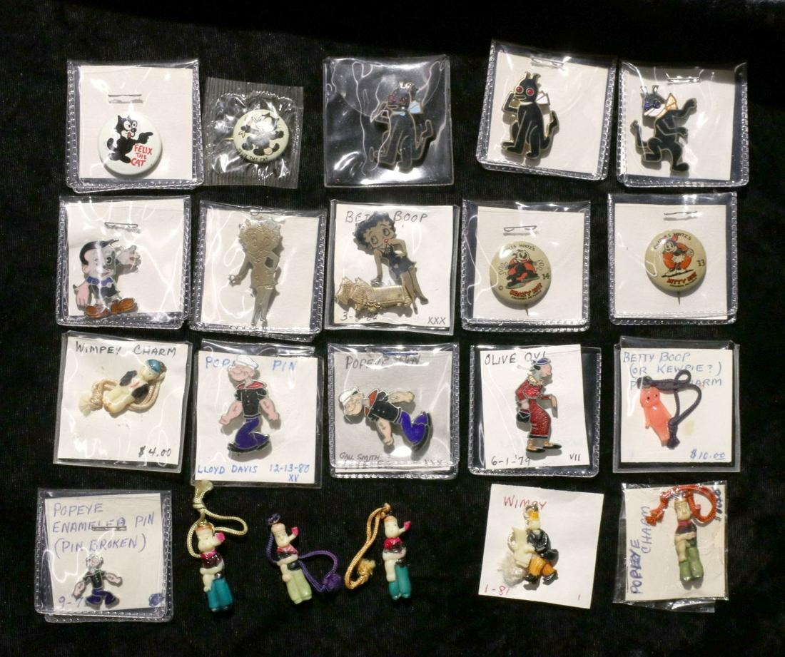 1930s BETTY BOOP, POPEYE, OLIVE OYL, ETC ENAMELED PINS (1 of 1)