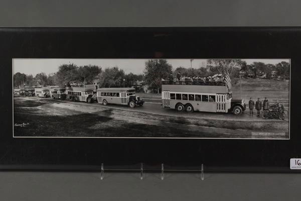 PANORAMIC PHOTO KANSAS CITY, HARLEY DAVIDSONS, C. 1925: PANORAMIC PHOTO KANSAS CITY, HARLEY DAVIDSONS, C. 1925. MEASURES APPROXIMATELY 13 X 31 INCHES.