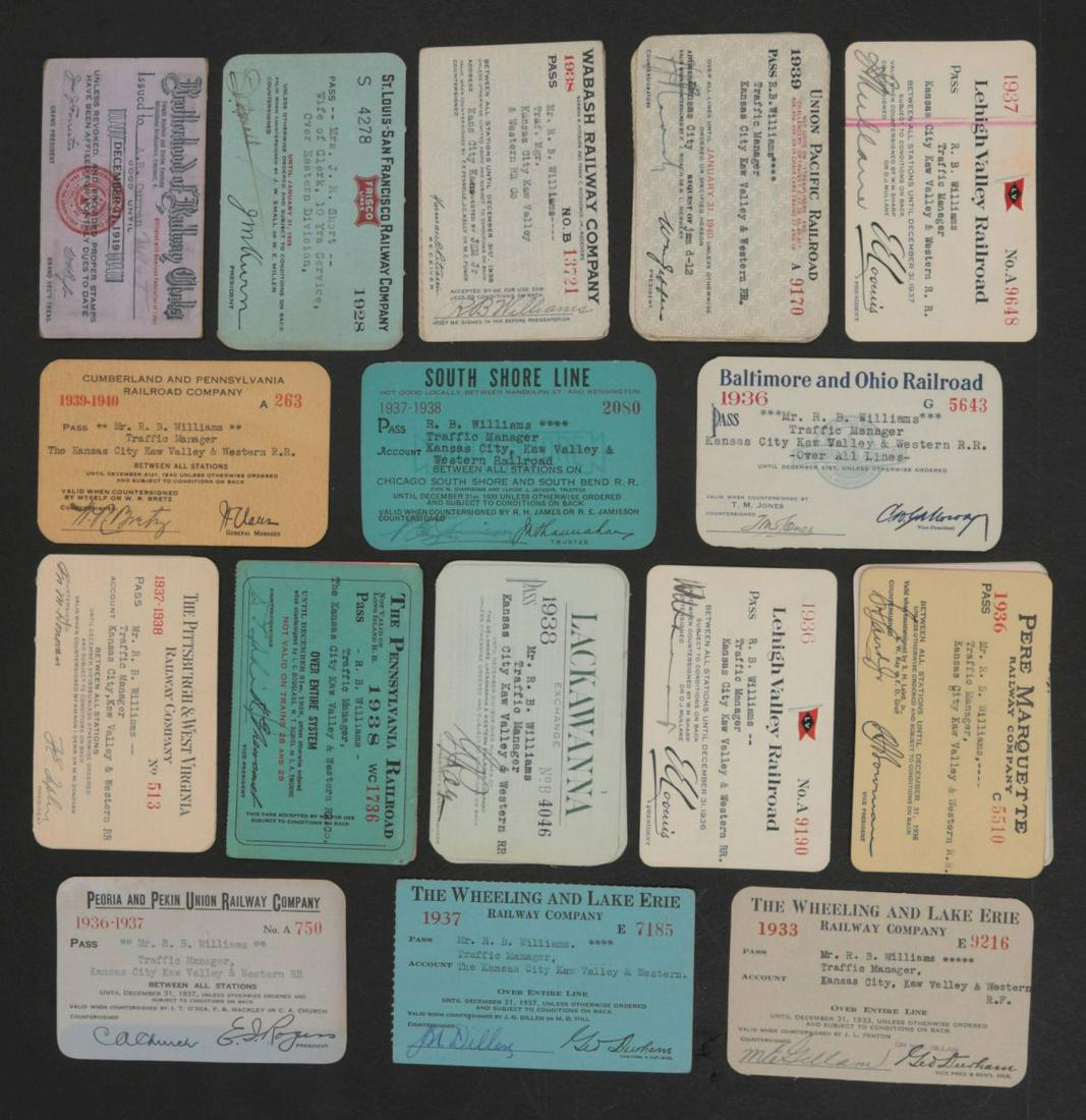 A COLLECTION 127 RAILROAD PASSES DATED 1930s (1 of 12)