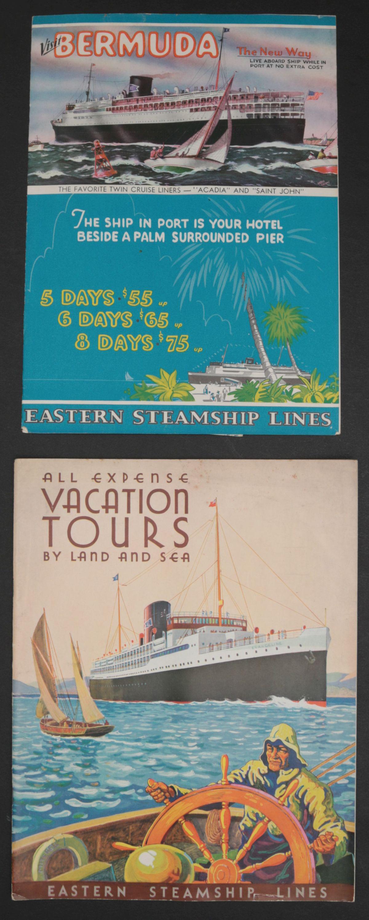 VARIOUS EARLY 20TH C. STEAMSHIP TRAVEL EPHEMERA (1 of 6)
