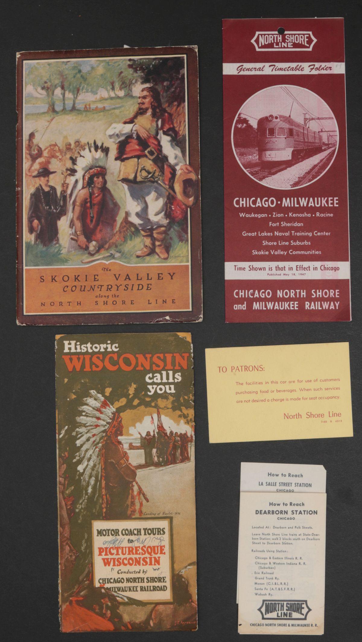 61 PIECES OF NORTH SHORE LINE RAILROAD EPHEMERA (1 of 18)