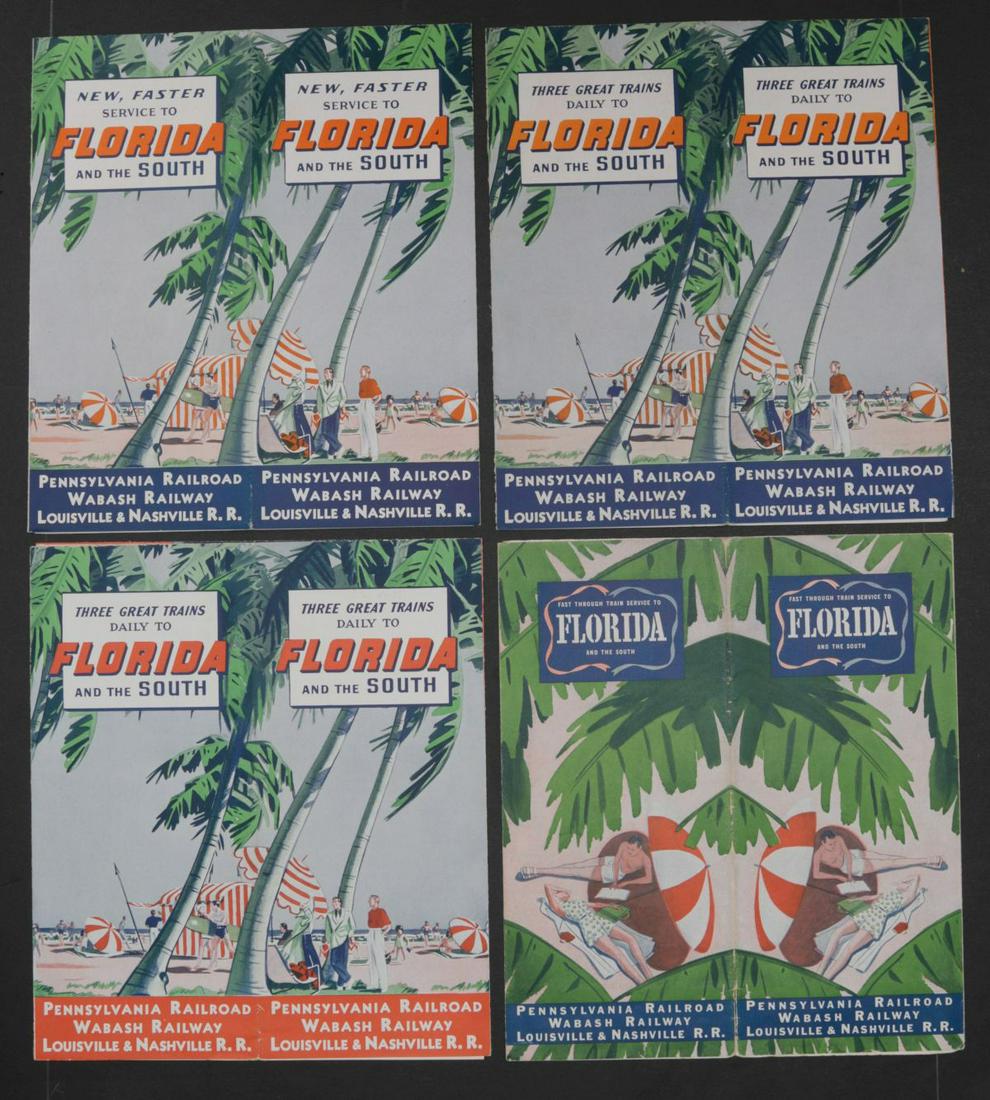 PRR AND L&R RAILROAD SOUTHEAST TRAVEL EPHEMERA: Most single lots can ship via USPS priority mail for $23.00 plus insurance. Multiple lots can and will be combined which will raise the price. Example of 4 standard lots going to California is $19.09 
