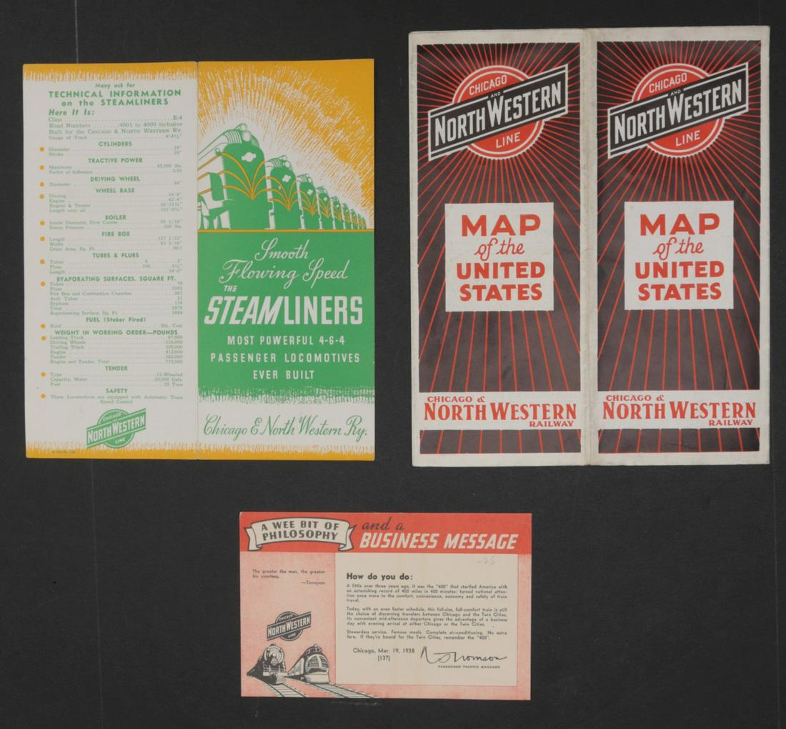 11 PIECES OF CHICAGO NORTHWESTERN RAILROAD EPHEMERA (1 of 8)