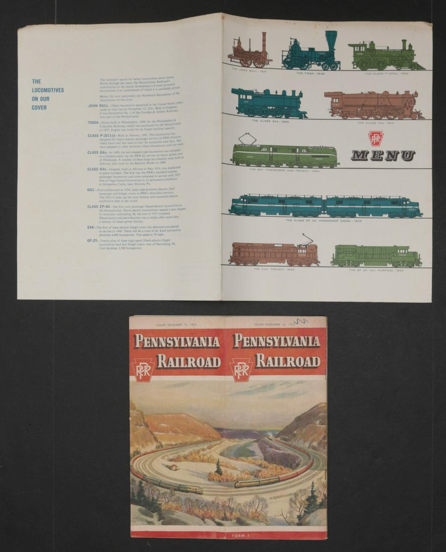 TEN PIECES OF PENNSYLVANIA RAILROAD EPHEMERA: Most single lots can ship via USPS priority mail for $23.00 plus insurance. Multiple lots can and will be combined which will raise the price. Example of 4 standard lots going to California is $19.09 