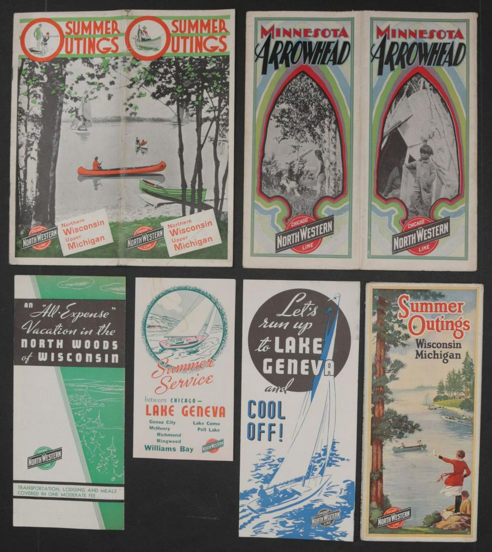 20 PIECES OF CHICAGO NORTHWESTERN RAILROAD EPHEMERA: Most single lots can ship via USPS priority mail for $23.00 plus insurance. Multiple lots can and will be combined which will raise the price. Example of 4 standard lots going to California is $19.09 