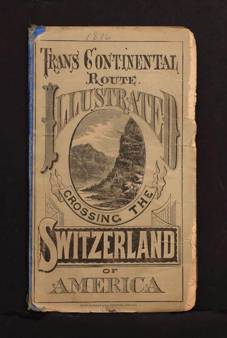 VERY RARE 1876 TRANS CONTINENTAL RR POCKET MAP 5 ft. LONG (1 of 10)