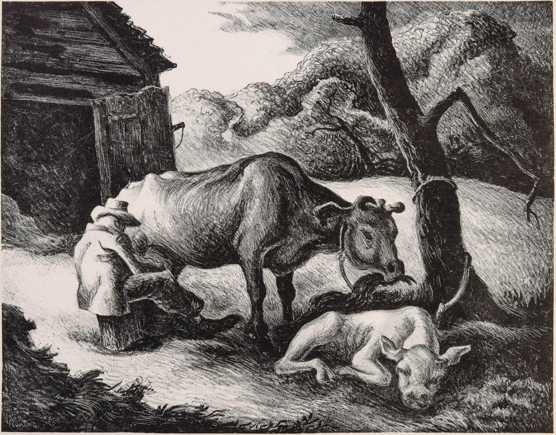 THOMAS HART BENTON (1889-1975) PENCIL SIGNED LITHOGRAPH (1 of 10)