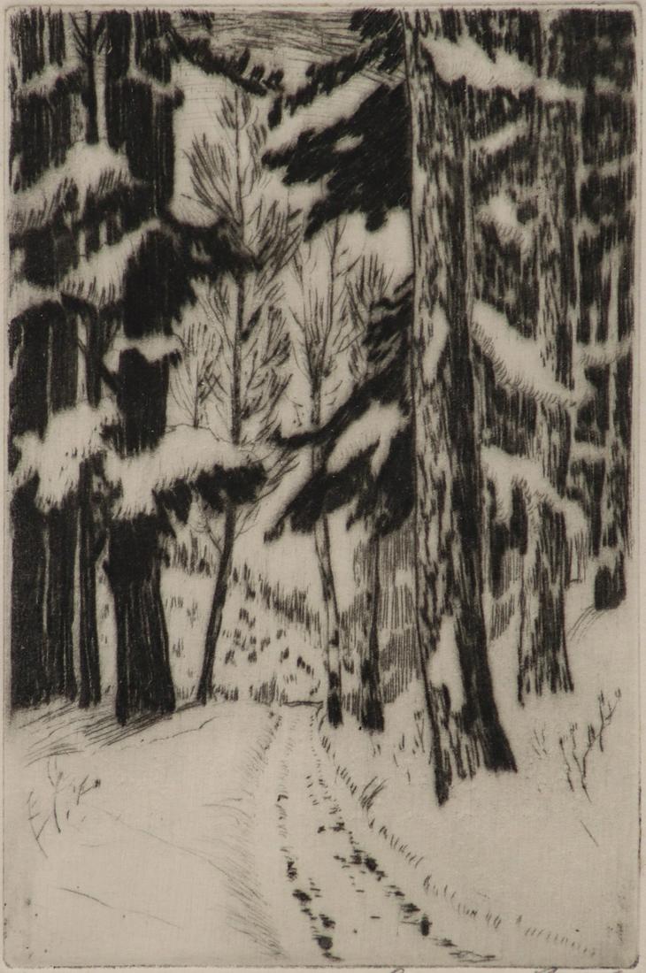 LYMAN BYXBE (1886-1980) PENCIL SIGNED ETCHING (1 of 9)