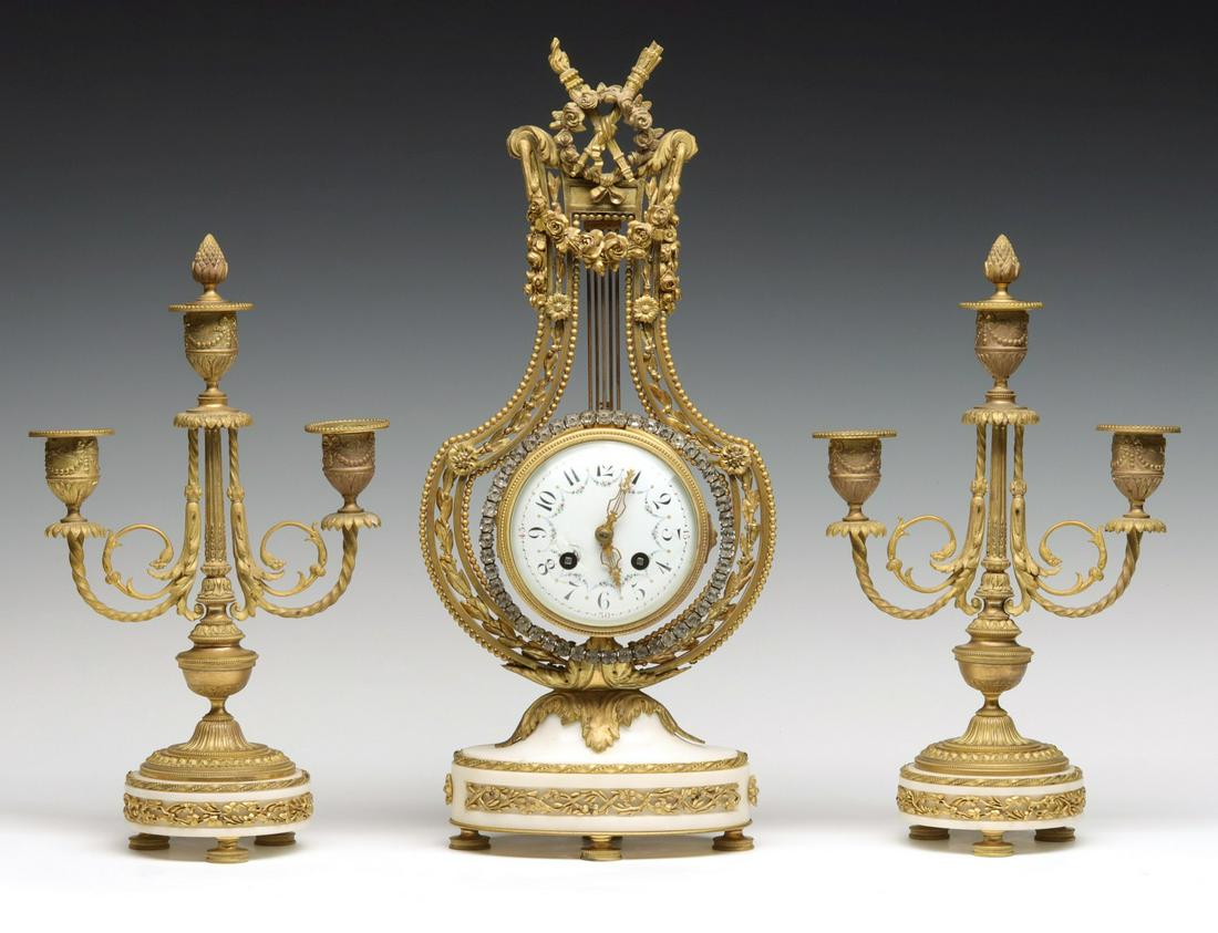 A 19TH C. MARBLE AND ORMOLU ANIMATED CLOCK SIGNED MARTI (1 of 20)