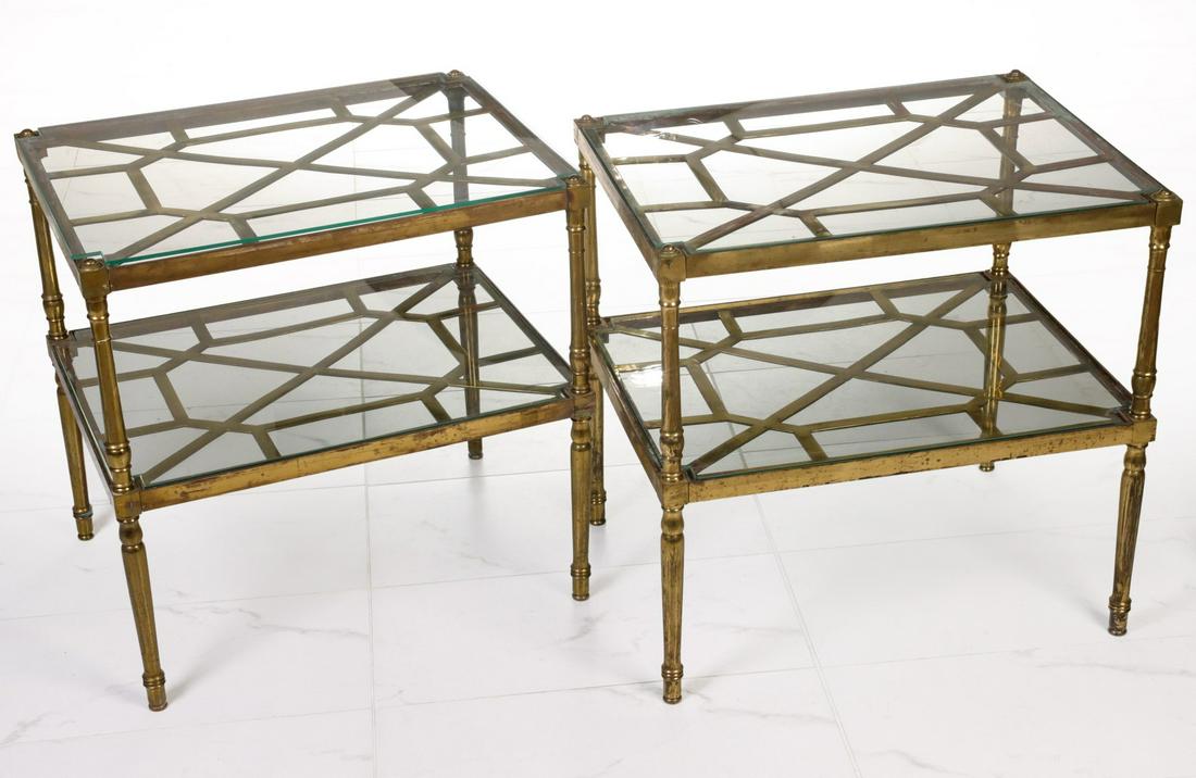 A PAIR ITALIAN MODERN BRASS OCCASIONAL TABLES (1 of 6)
