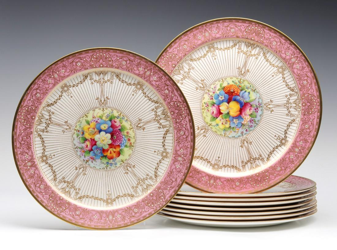NINE ROYAL WORCESTER CABINET PLATES SIGNED W. H. AUSTIN (1 of 19)