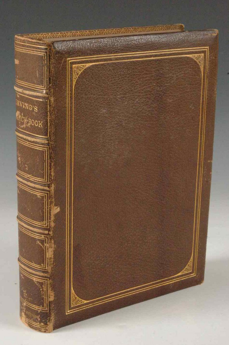 IRVING, W., 'SKETCH BOOK OF GEOFFREY CRAYON' 1864: Washington Irving. Artist's edition, published by G.P. Putnam, 1864, leather hardcover, 8vo, 504 pp.