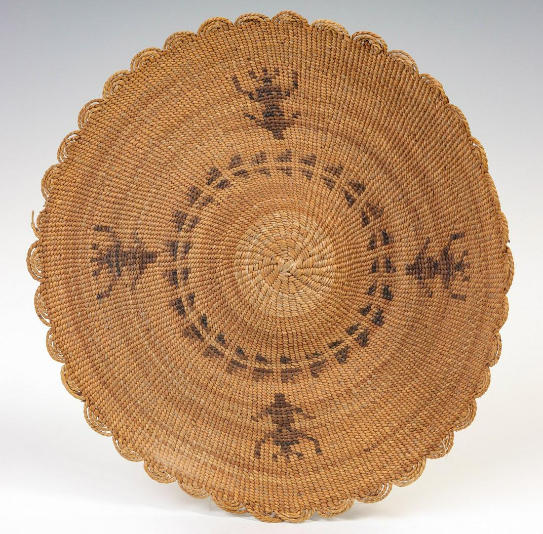 A THIN, FINE KLAMATH BASKETRY MAT OR TRAY (1 of 9)