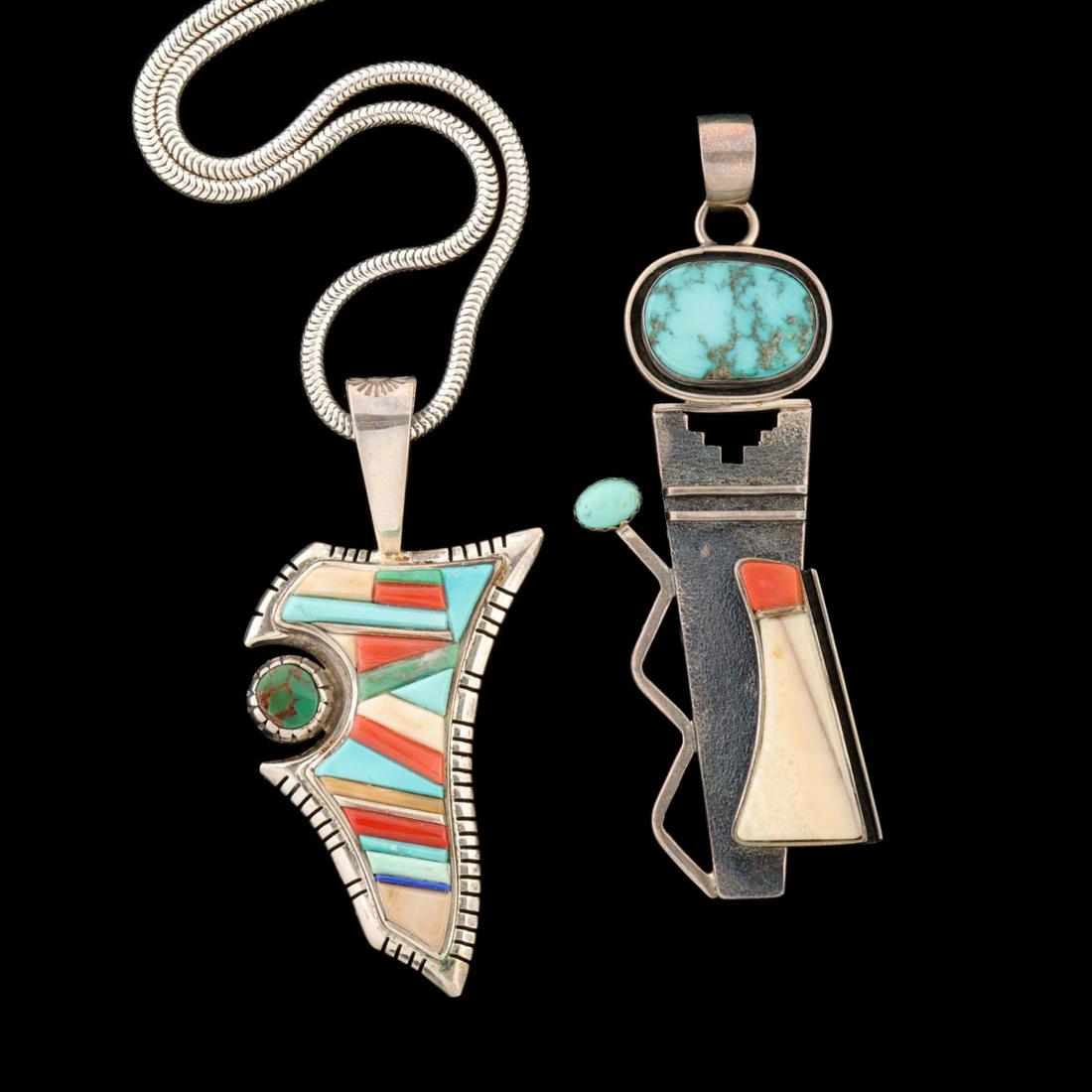 ARTIST SIGNED ABSTRACT DESIGN NATIVE AMERICAN JEWELRY (1 of 8)