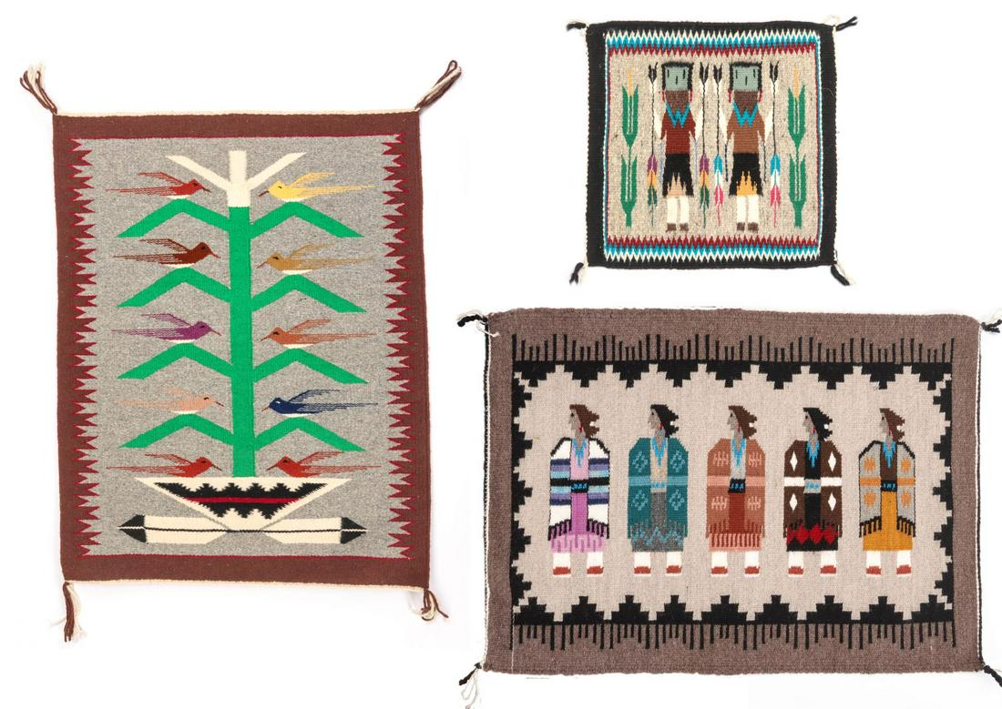 THREE LATE 20TH CENTURY NAVAJO PICTORIAL WEAVINGS (1 of 20)