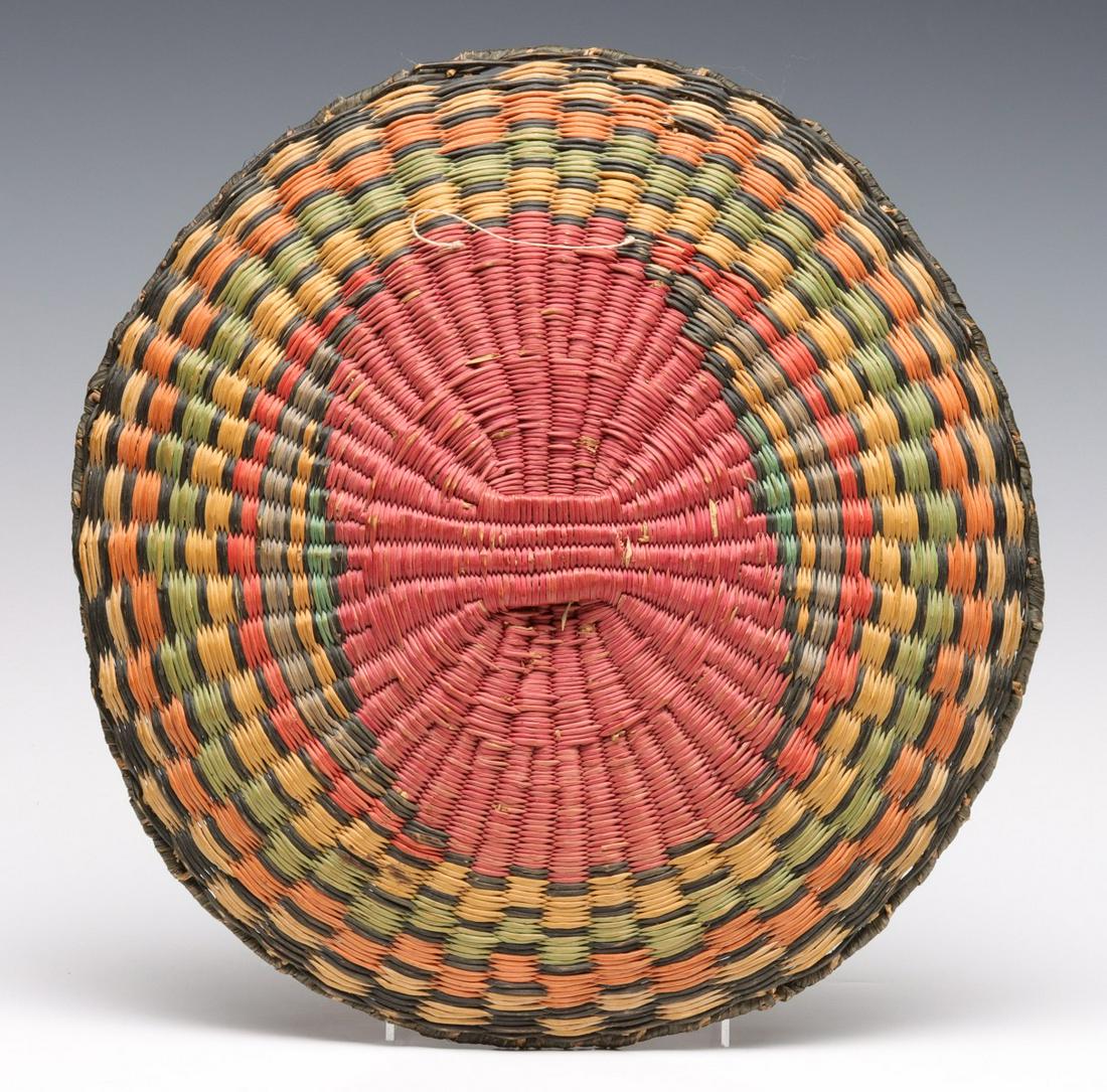 A BRIGHTLY COLORED HOPI WICKER BASKETRY TRAY C. 1930 (1 of 12)